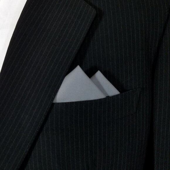 New - Battleship Grey Cotton Pre-Folded Pocket Square Handkerchief Insert - Picture 2 of 7